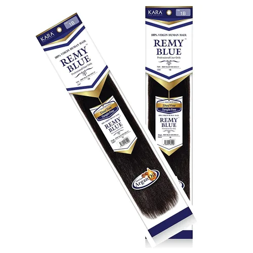 Miniatura 7 de Nuevo Remy Yaky-Remy azul 100% cabello humano virgen tejido - libre de desprendimiento y sin enredos (#1, paquetes de 10 pulgadas de 2)