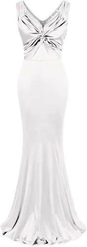 MUXXN Vestidos de noche vintage de los años 50 con cuello en V y dobladillo de sirena para mujer, estilo vintage de los años 50