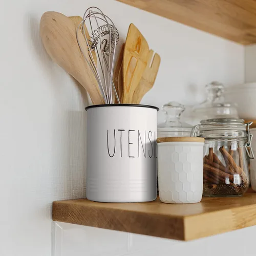 Miniatura 6 de Bivvclaz Soporte para Utensilios de Cocina, Soporte para Utensilios de 6.7" para Encimera de Cocina, Recipiente para Utensilios de Cocina con Fondo