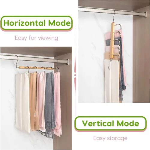 Miniatura 5 de Paquete de 2 perchas mágicas para pantalones, organizador de armario colgante que ahorra espacio para pantalones, jeans, leggings, faldas, bufandas