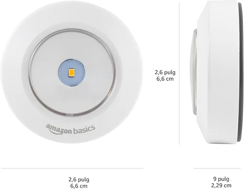 Miniatura 4 de Amazon Basics - Luces LED de disco, operadas por batería, 50 lúmenes, paquete de 2, luz de grifo, luces adhesivas, iluminación debajo del gabinete