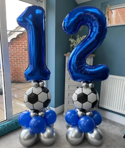 Miniatura 7 de Globos gigantes de 40 pulgadas, color azul marino, gigantes, gigantes, gigantes, enormes de aluminio de 12 o 21, globos digitales de número de Azul
