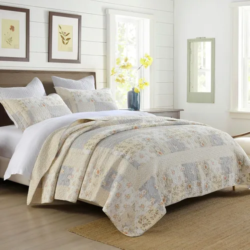 Miniatura 2 de SahSahCasa Juego de colcha cubrecama edredón de 120"x102" 100% algodón de gran tamaño Queen, colcha acolchada Queen extra grande, cubrecama XL