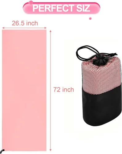 Miniatura 2 de Paquete de 2 toallas de yoga caliente, toallas de microfibra suave súper absorbentes, para esterilla de yoga, tamaño de esterilla, toalla de yoga
