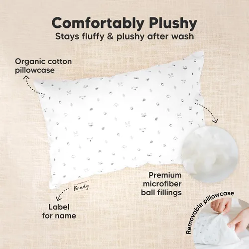 Miniatura 6 de Almohada Mini para Niños Pequeños con Funda - 9x13 My Little Dreamy Almohada de Viaje para Niños para Dormir, Cama de Niños, Pequeña, Minúscula
