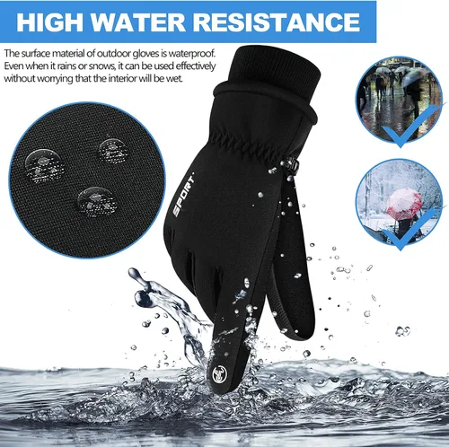 Miniatura 4 de Guantes cálidos de invierno para hombres y mujeres, guantes de pantalla táctil, para clima frío, resistentes al viento, guantes térmicos de nieve