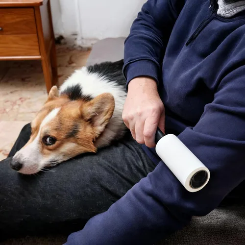 Miniatura 6 de Rodillo de pelusa de 440 hojas con 2 asas adicionales, removedor de pelo de mascotas para lavandería, rodillos de pelusa extra pegajosos para pelo