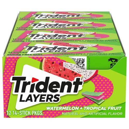 Miniatura 17 de Goma de mascar Trident Mint Bliss sin azúcar, 12 paquetes de 14 piezas (168 piezas en total)