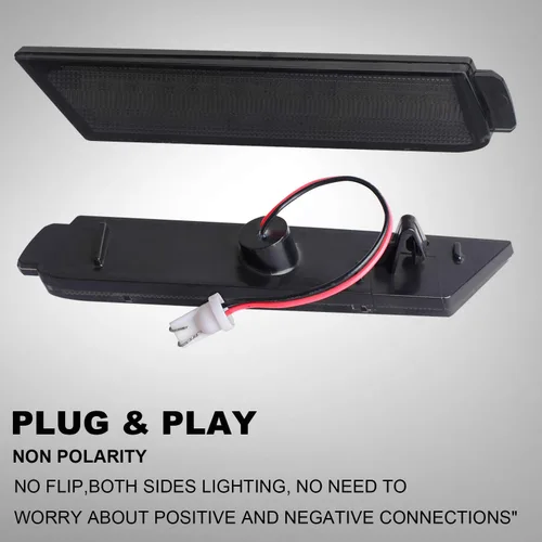 Miniatura 4 de Lámparas de reflector de marcador lateral LED de lente ahumada para parachoques delantero compatibles con Chevy Camaro ámbar 2010 a 2015 - Paquete