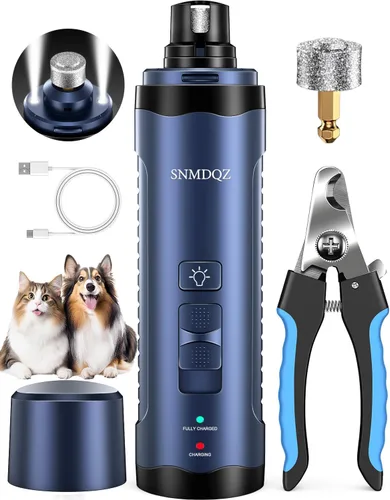 Miniatura 8 de Molinillo de uñas para perros, recortadores de uñas para perros y juego de cortaúñas con 2 luces LED. Molinillo de uñas para mascotas eléctrico