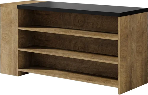 Miniatura 9 de Tribesigns Isla de cocina de 55 pulgadas con almacenamiento, mesa de isla estacionaria estilo granja de 5 niveles con 5 estantes, mesa de barra