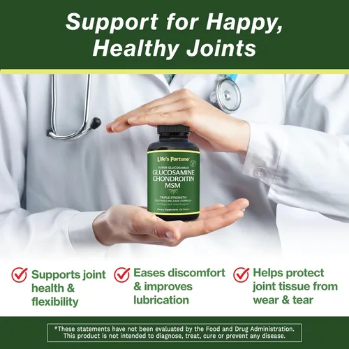 Miniatura 2 de Life's Fortune Triple Strength Glucosamax - Suplemento de glucosamina premium, condroitina y MSM de 1000 mg con vitamina C para comodidad