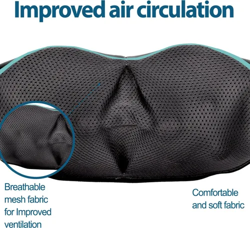 Miniatura 5 de Masajeador shiatsu de hombro y cuello con calor, almohada masajeadora para tejido profundo para aliviar el dolor del cuello, la espalda y los Azul