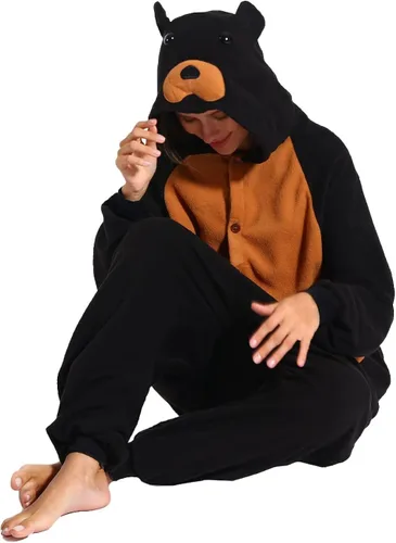Miniatura 5 de Mameluco de oso para adultos, pijama de una sola pieza, para cosplay, ropa de dormir de animales, disfraz para mujeres y hombres