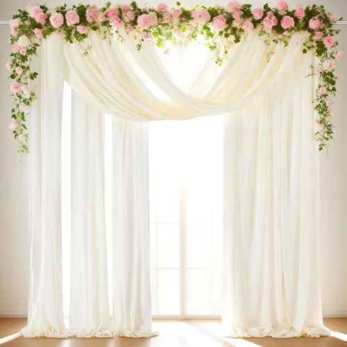 Miniatura 23 de Tela drapeada para arco de boda, 6 paneles de tela de gasa blanca, cortinas de telón de fondo transparente de 6 yardas para decoración de baby Blanco