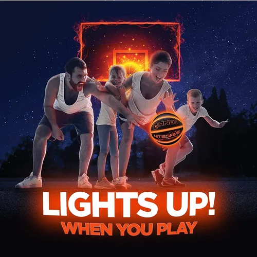 Miniatura 5 de AND1 Nitegame LED Light Up Basketball - Impact Activated Glow in The Dark - Regulation (29.5 inches), for Outdoor or Indoor, Sold Deflated