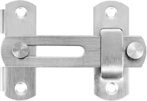 Miniatura 7 de INIRET Paquete de 4 pestillos para puerta de granero, 3.93 x 2.75 pulgadas, acero inoxidable de níquel cepillado, cerraduras de puerta abatibles