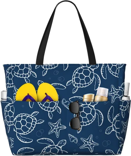 Miniatura 9 de Bolsa de playa para mujer, bolsa de playa impermeable y a prueba de arena con bolsa húmeda, bolsa de viaje grande para viajes de fin de semana