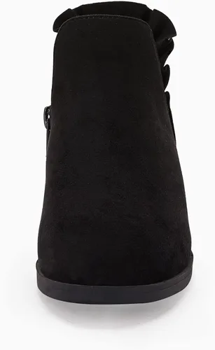Miniatura 6 de FISACE Botines con volantes para niñas, con corte en V, tacón bajo grueso, botines occidentales elegantes