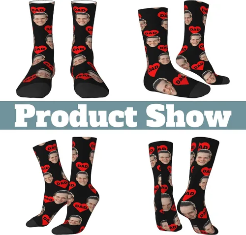 Miniatura 7 de Calcetines personalizados con foto facial, calcetines divertidos personalizados para hombres y mujeres, regalos personalizados para el día de San