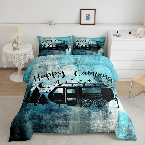 Miniatura 23 de Erosebridal Juego de ropa de cama turquesa tamaño individual para niños y niños, color verde azulado y gris degradado para niñas y adultos, relleno