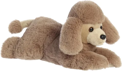 Aurora Adorable animal de peluche Flopsie Payton Caniche, facilidad juguetona, compañeros atemporales, color marrón, 12 pulgadas
