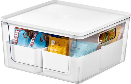 Miniatura 9 de Rosanna Pansino x iDesign - Contenedores de almacenamiento de plástico reciclado para cocina, incluye 1 contenedor grande con tapa y 2 cubos
