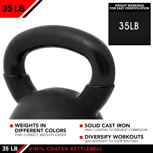 Miniatura 4 de JFIT Kettlebell Weights Vinyl Coated Iron