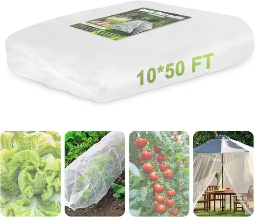 Miniatura 8 de Red para jardín, 2 paquetes de 3,1x10,1 m de malla ultrafina, barrera de plagas, protección contra pájaros y mosquitos, red para plantas, cubierta