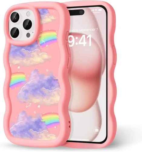 Miniatura 122 de Compatible con iPhone SE/8/7 Funda para Mujeres y Niñas, Marco Ondulado Rizado con Patrón Lindo, Estética Delgada Suave Silicona TPU Parachoques