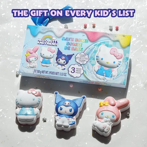 Miniatura 9 de Hello Kitty and Friends - Bombas de baño para niños, divertidos colores brillantes del arco iris, perfumadas a bayas para niños, a partir de 3 años