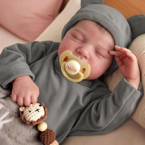 Miniatura 2 de JIZHI Reborn Baby Dolls Boy - Muñeca de bebé recién nacida realista de 20 pulgadas con cuerpo posable, muñecas de bebé de la vida real con gris