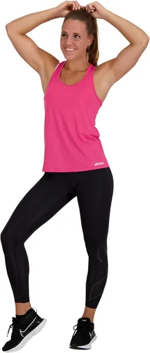 Miniatura 4 de 2XU Mallas de compresión Force de tiro medio para mujer con cintura plana y ancha para entrenamiento y fitness, negronero, talla M