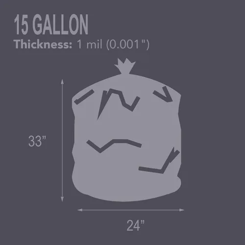 Miniatura 2 de RESILIA Bolsas de basura altas de 15 galones, 20 bolsas de reciclaje transparentes, 1 mil, 0.001 pulgadas de grosor, 24 x 33 pulgadas