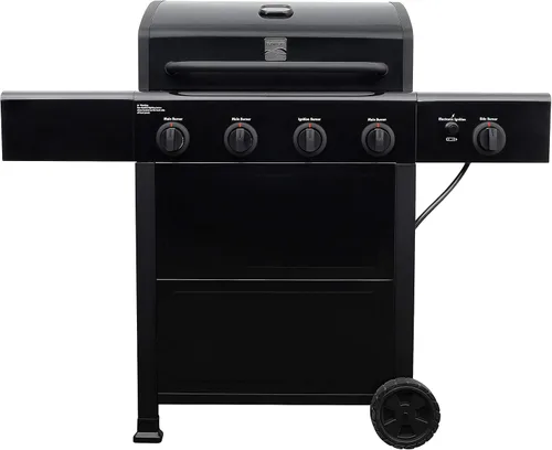 Kenmore Parrilla de gas de 4 quemadores con quemador lateral, parrilla de barbacoa al aire libre, parrilla de gas propano, rejillas de cocción de