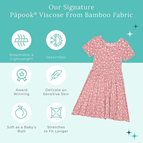 Miniatura 6 de Posh Peanut - Vestidos para niñas – Vestido suave para niña hecho con viscosa de bambú – Vestidos de otoño, primavera y verano para niñas