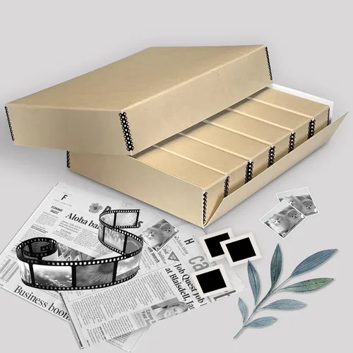 Miniatura 8 de Lineco, Archival - Caja de almacenamiento deslizante de 15.5 x 11.5 x 3 pulgadas, capacidad para hasta 840 películas, con 6 estuches internos
