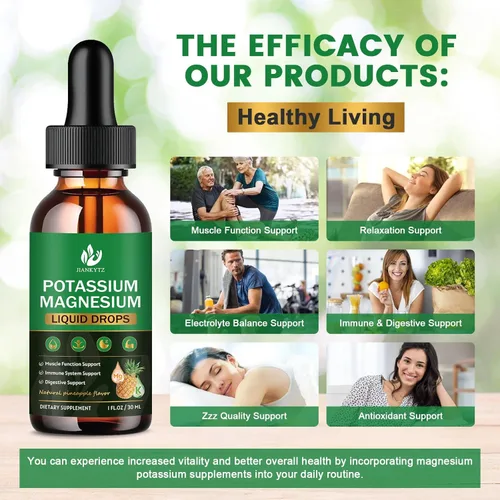 Miniatura 4 de Paquete de 2 suplementos de potasio y magnesio para la salud inmunológica y apoyo muscular, alta absorción, complejo triple de magnesio