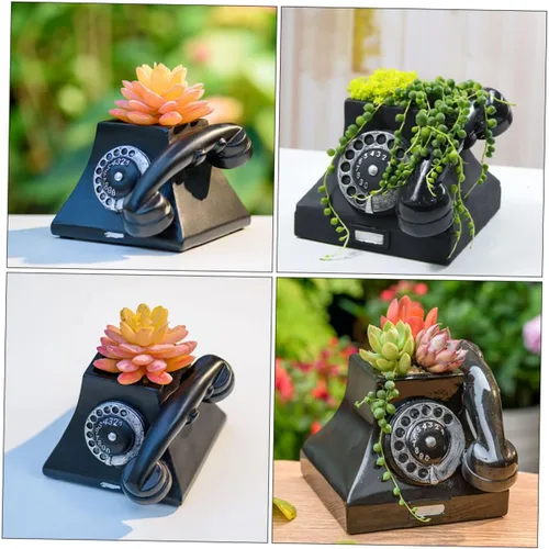 Miniatura 4 de Elegante teléfono flores maceta creativa decoración para oficina en casa resina