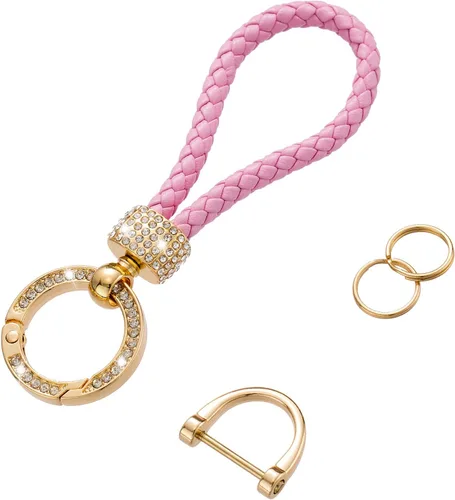 Miniatura 4 de Llaveros de diamantes de imitación brillantes y lujosos con cristales para llaves de auto, llavero para mujeres