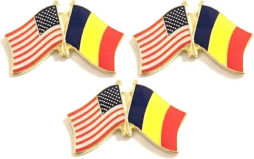 Miniatura 160 de 3 Pines de solapa con banderas de Estados Unidos y países internacionales, paquete de 3 pines dobles con diseño de banderas de Estados Unidos