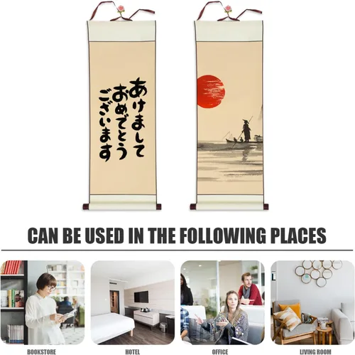 Miniatura 9 de Caligrafía china en blanco pergaminos colgantes de dibujo rollos de papel oficina colgante de pared en blanco pergaminos 1 pieza dorado
