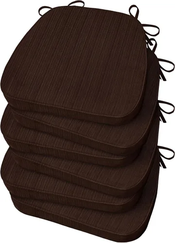 Miniatura 14 de Basic Beyond Cojines para sillas de comedor, 4 unidades, cojines para sillas de cocina en forma de D con lazos, juego de 4, cojines de asiento
