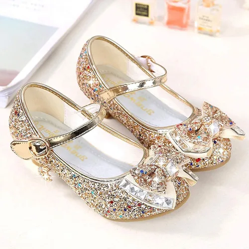 Miniatura 3 de Walofou Zapatos de vestir para niñas de flores, zapatos de tacón para fiesta de boda, zapatos planos de princesa Mary Jane para niños pequeños