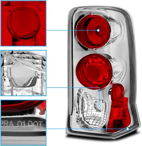 Miniatura 3 de AmeriLite Luces traseras de freno cromadas de repuesto para Cadillac Escalade 02-06 - lado del pasajero y del conductor