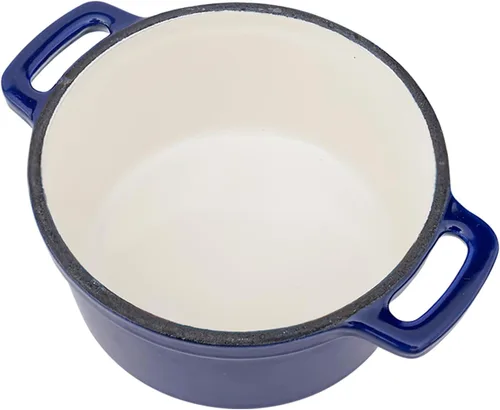 Miniatura 5 de Flavehc Mini Cocotte - Mini Horno Holandés de 16 oz, 0.5 qt. Asador de Ajo de Hierro Fundido para Horno, Olla para Ajo Confitado, Moldes con Tapas