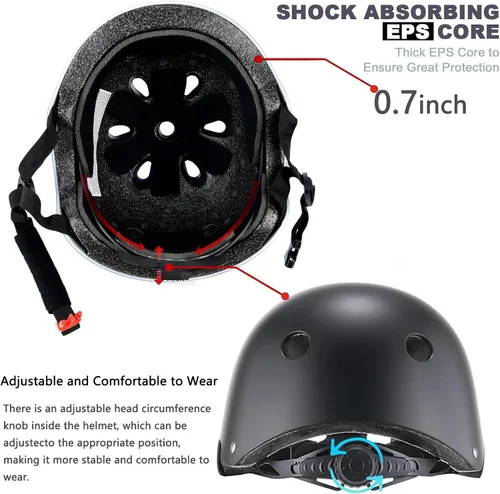 Miniatura 3 de Casco de bicicleta ajustable con gradiente de color para niños pequeños de 3-5-8-14+ años, niñas y niños. Casco para monopatín y bicicleta
