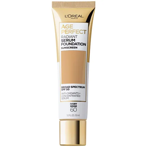 Miniatura 31 de L'Oreal Paris Age Perfect Base de suero radiante con SPF 50, Rosa Miel, 1 fl. oz. Rosa (honey rose)
