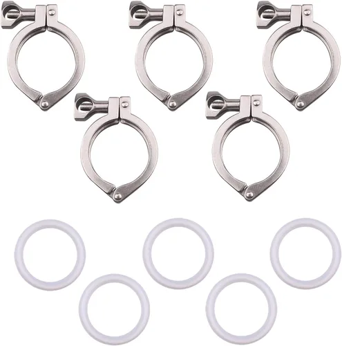 Miniatura 7 de DERNORD Acero inoxidable 304 Single Pin Heavy Duty Tri-Clamp con tuerca de ala para virola TC - 2 "tamaño, 1 paquete con junta de silicona