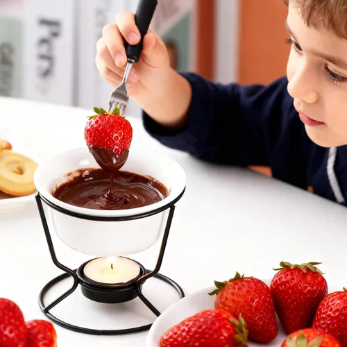 Miniatura 3 de 2 calentadores de mantequilla para mariscos, calentadores de mantequilla de cerámica para chocolate o queso, para fondue, aptos para lavavajillas